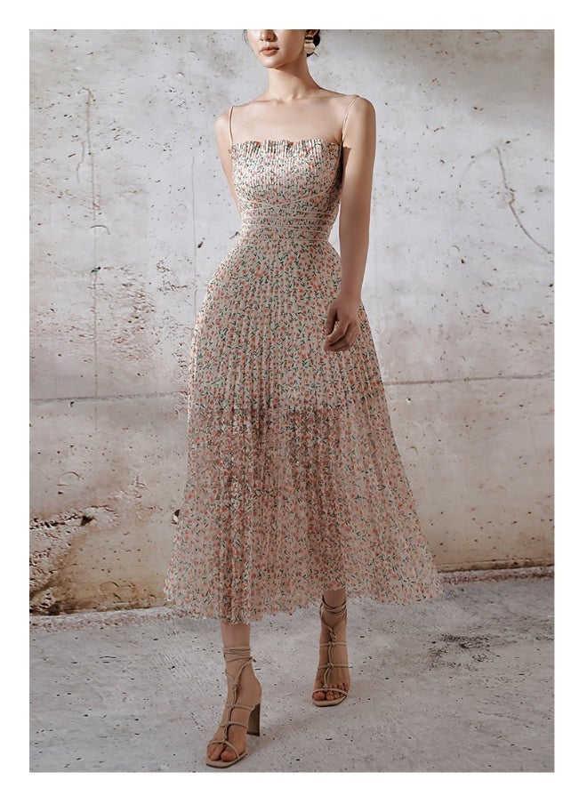 Elegant Floral Print Slip Dress with Graceful Design