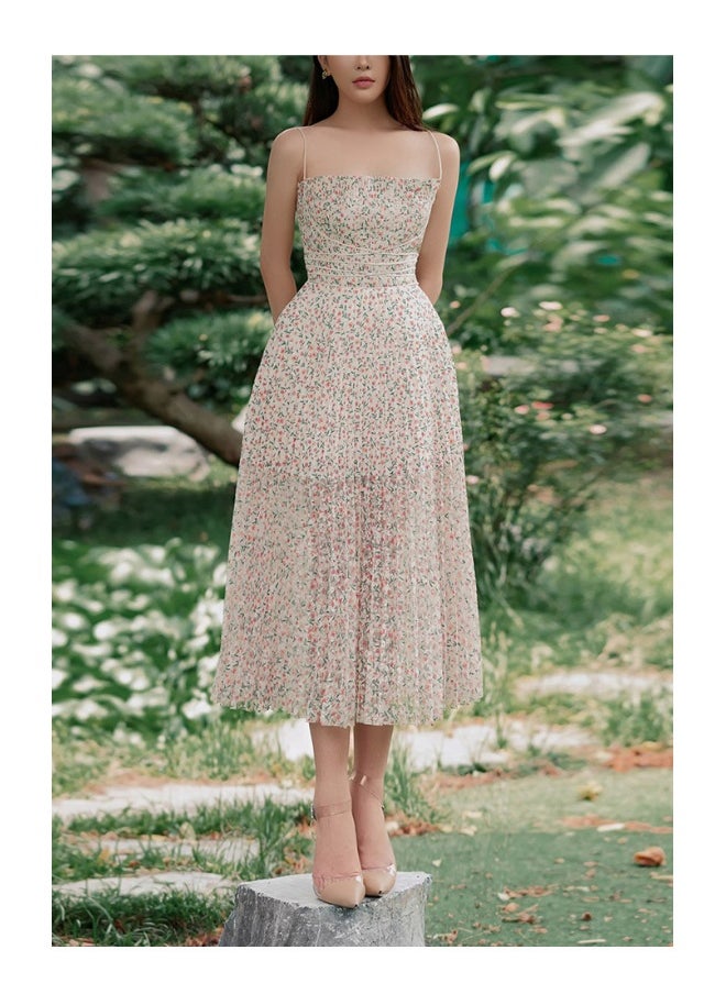 Elegant Floral Print Slip Dress with Graceful Design