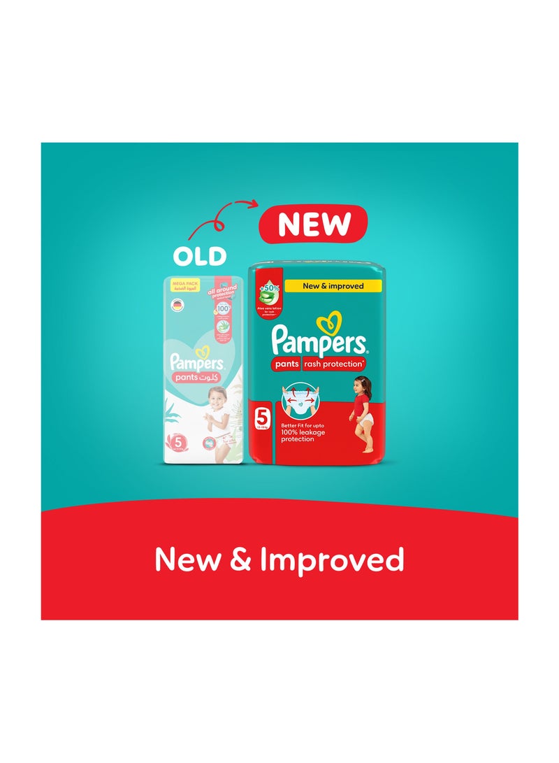Rash And Leakage Protection Size 5 12-18kg Pant Diapers Aloe Vera Lotion  Super Saver Box - 162 Count