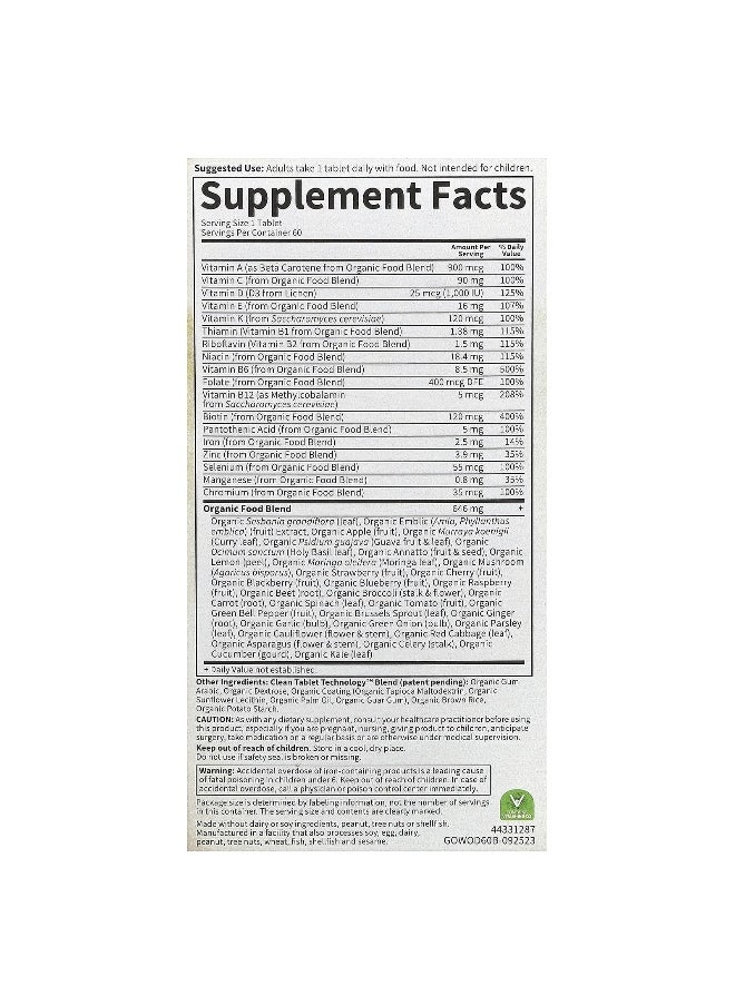 Garden of Life, Organics, Women's Once Daily, 60 Vegan Tablets