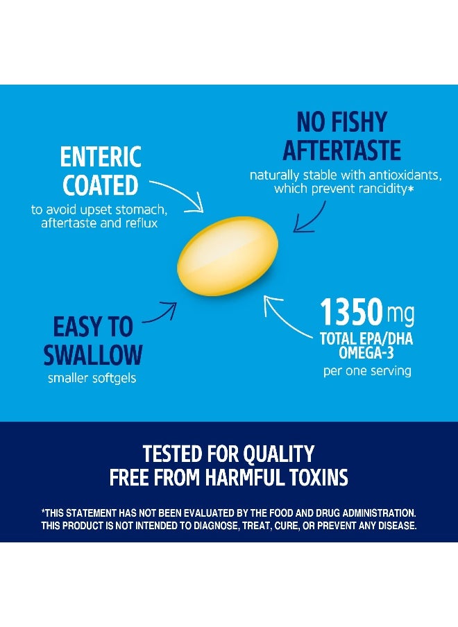 21st Century, Alaska Wild Fish Oil, Mega Omega 3, 90 Enteric Coated Softgels