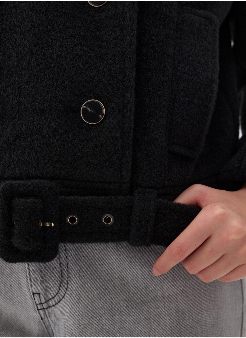 Padded Shirt Collar Coat