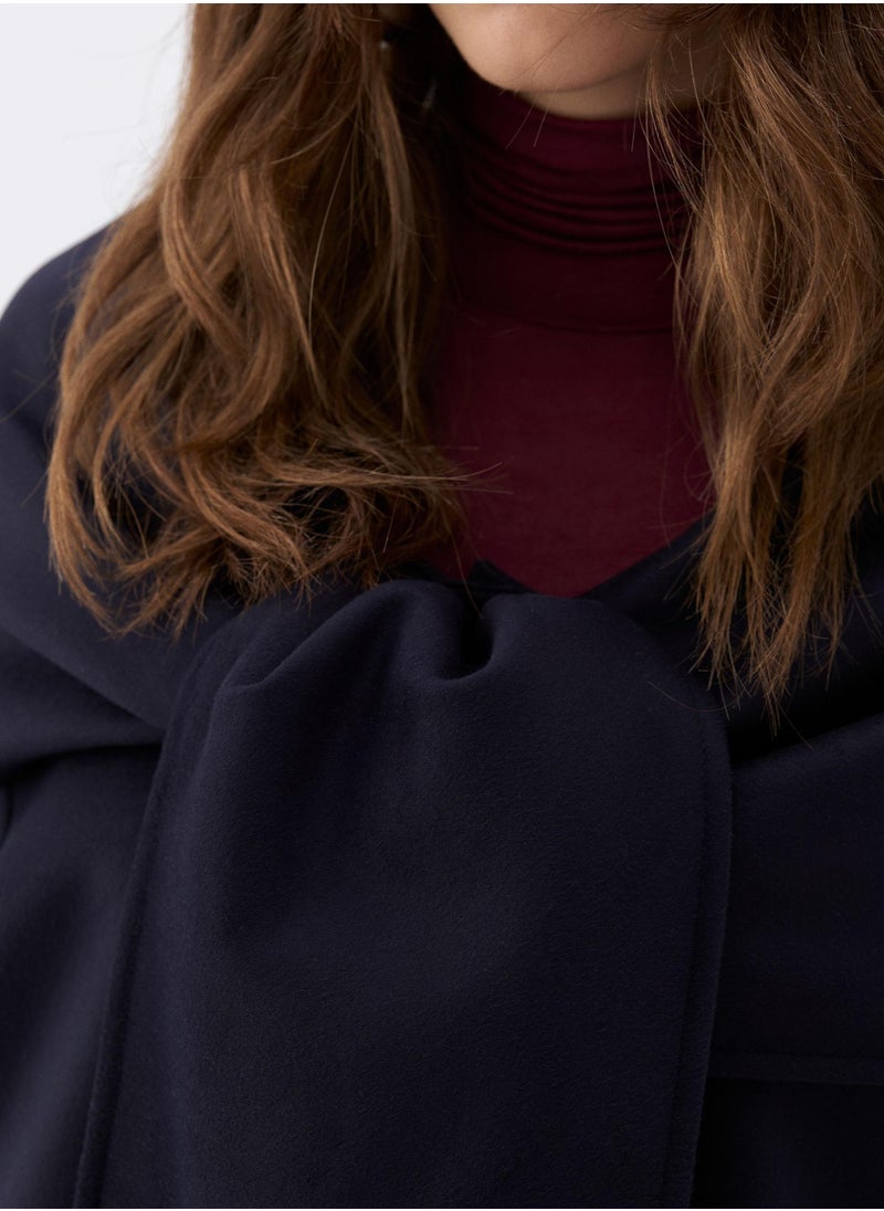 Flowy Coat with Front Tie Detail