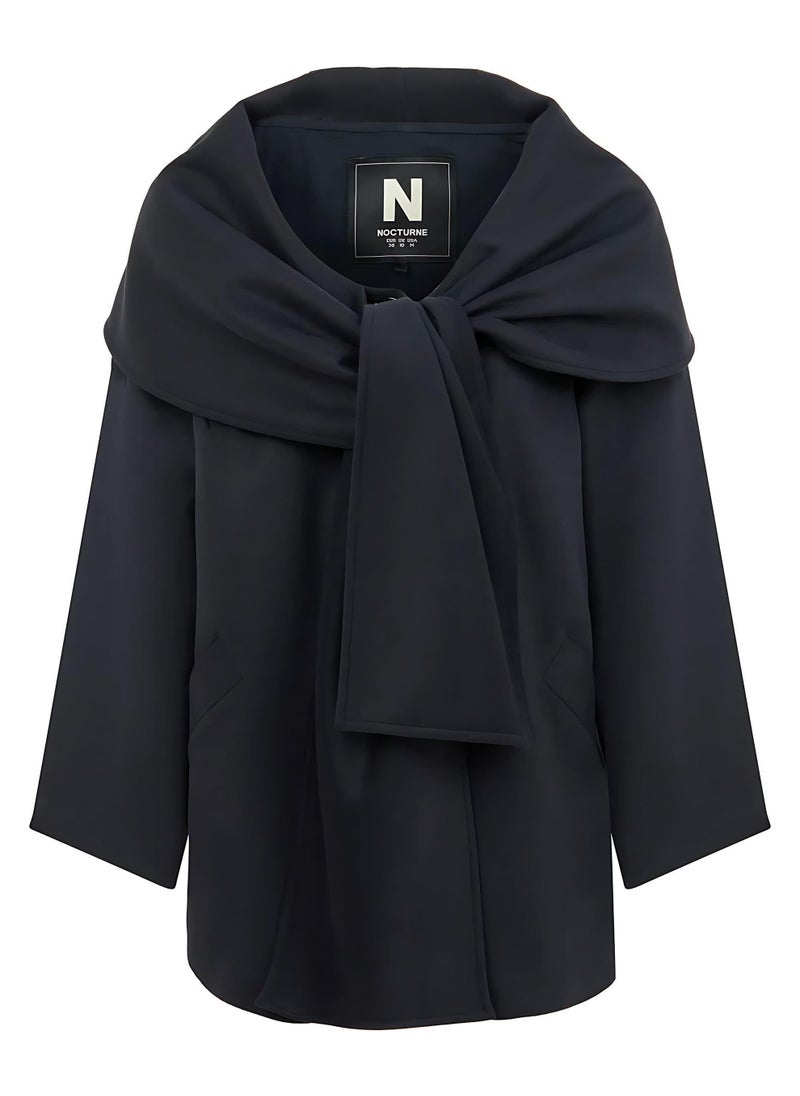 Flowy Coat with Front Tie Detail