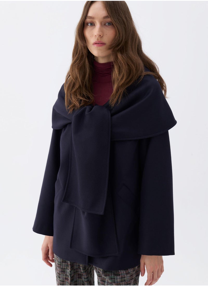Flowy Coat with Front Tie Detail