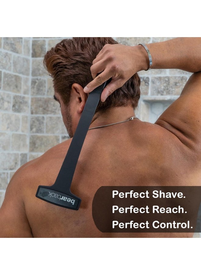Earback Back & Body Shaver For Men (Diy) Premium Quality Long Reach Folding Ergonomic Handle Triple Blade Pivoting Cartridge