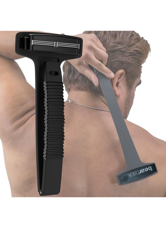 Earback Back & Body Shaver For Men (Diy) Premium Quality Long Reach Folding Ergonomic Handle Triple Blade Pivoting Cartridge