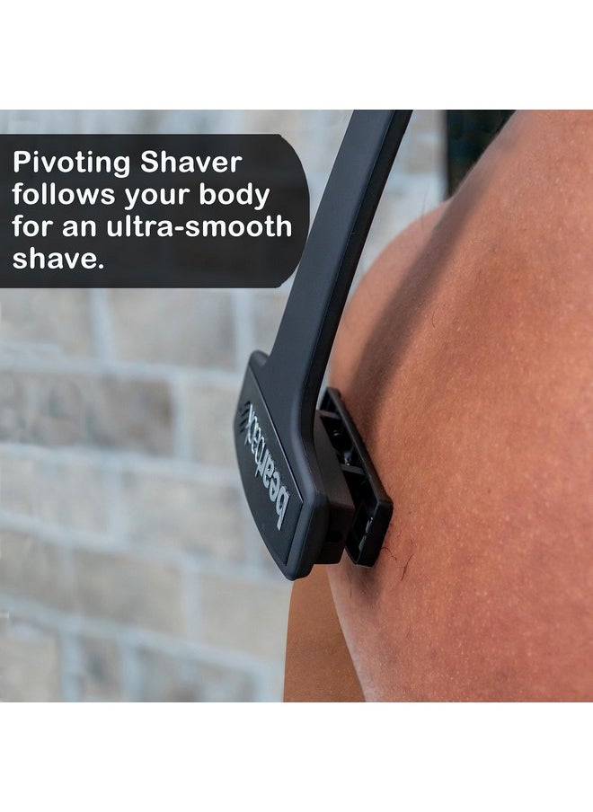 Earback Back & Body Shaver For Men (Diy) Premium Quality Long Reach Folding Ergonomic Handle Triple Blade Pivoting Cartridge
