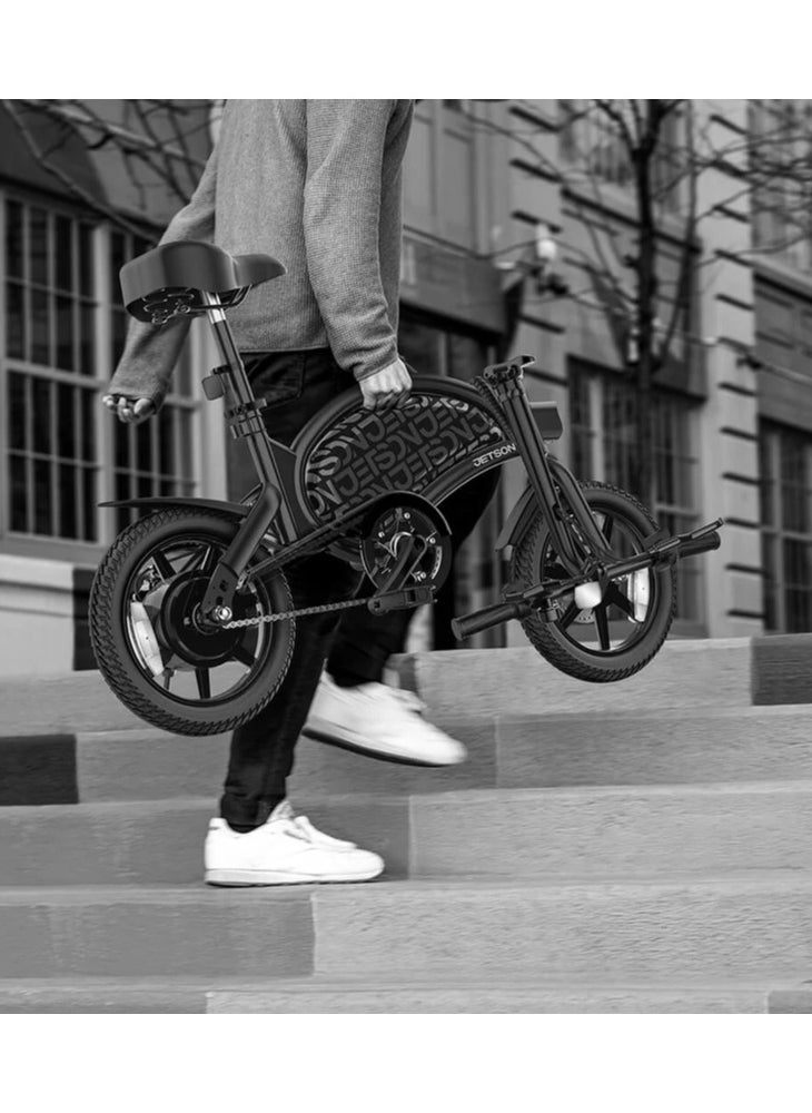Renewed - Jetson Bolt Pro American E-Bike Bike 350W Brushless Motor, Built-In Pedals, Foldable Frame, Lightweight & Compact Design – This amazing e-bike comes with FREE helmet, lock, and vest – Black