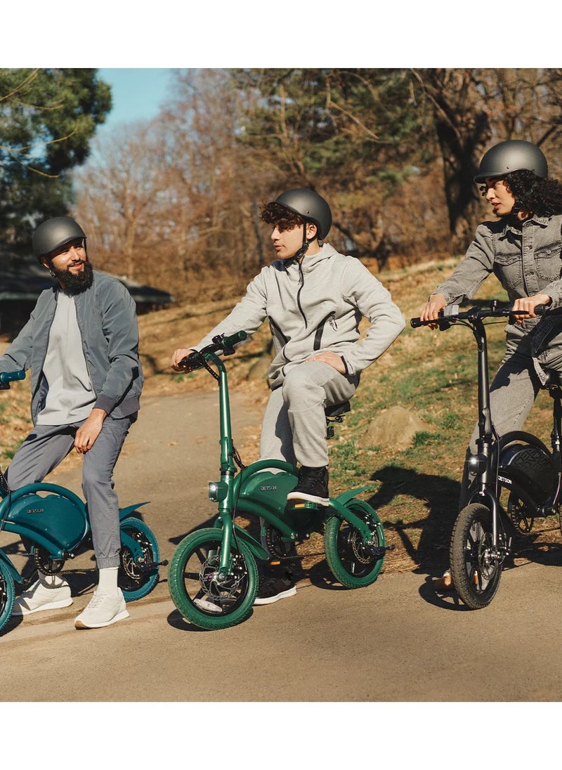 Renewed - Jetson Bolt Pro American E-Bike Bike 350W Brushless Motor, Built-In Pedals, Foldable Frame, Lightweight & Compact Design – This amazing e-bike comes with FREE helmet, lock, and vest – Black