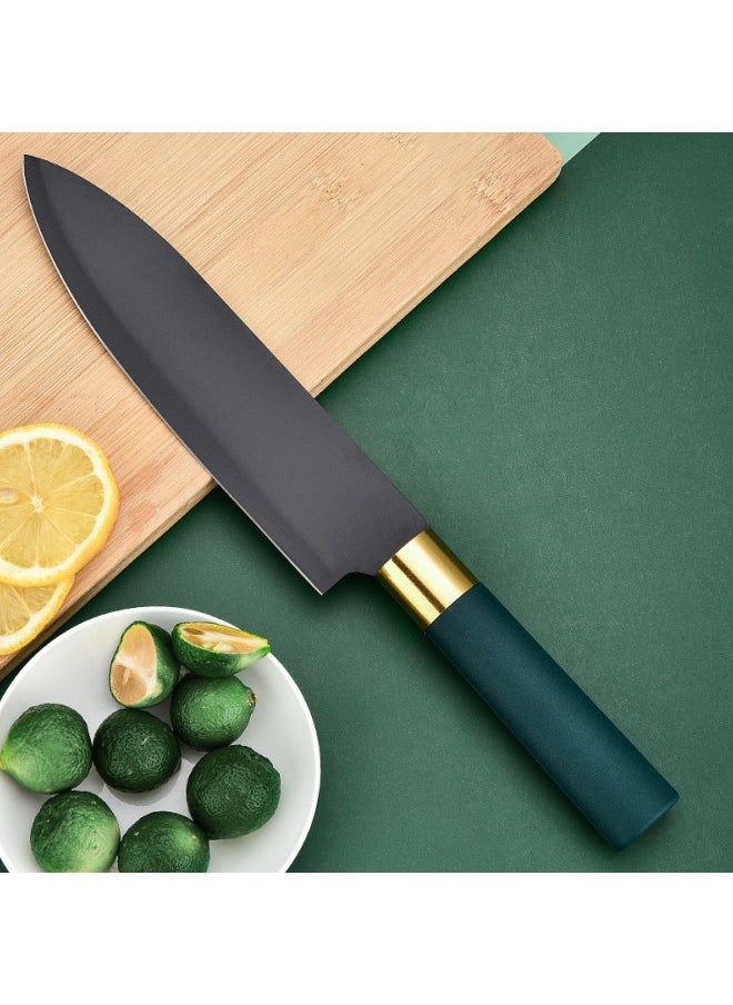 Kitchen Knife Set, 7-Piece Kitchen Sharp Knife Set, Non-stick Anti-Slip Stainless Steel Chef Knife Set with Universal Knife Holder for Home Use,Ideal Cookware for Home Chefs