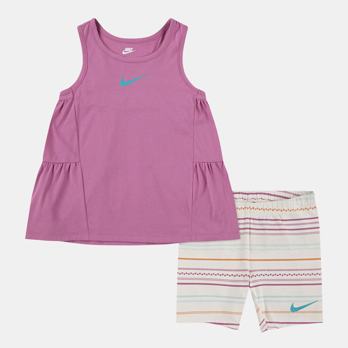 KIds' Sunny Swoosh Tank Top and Bike Shorts Set
