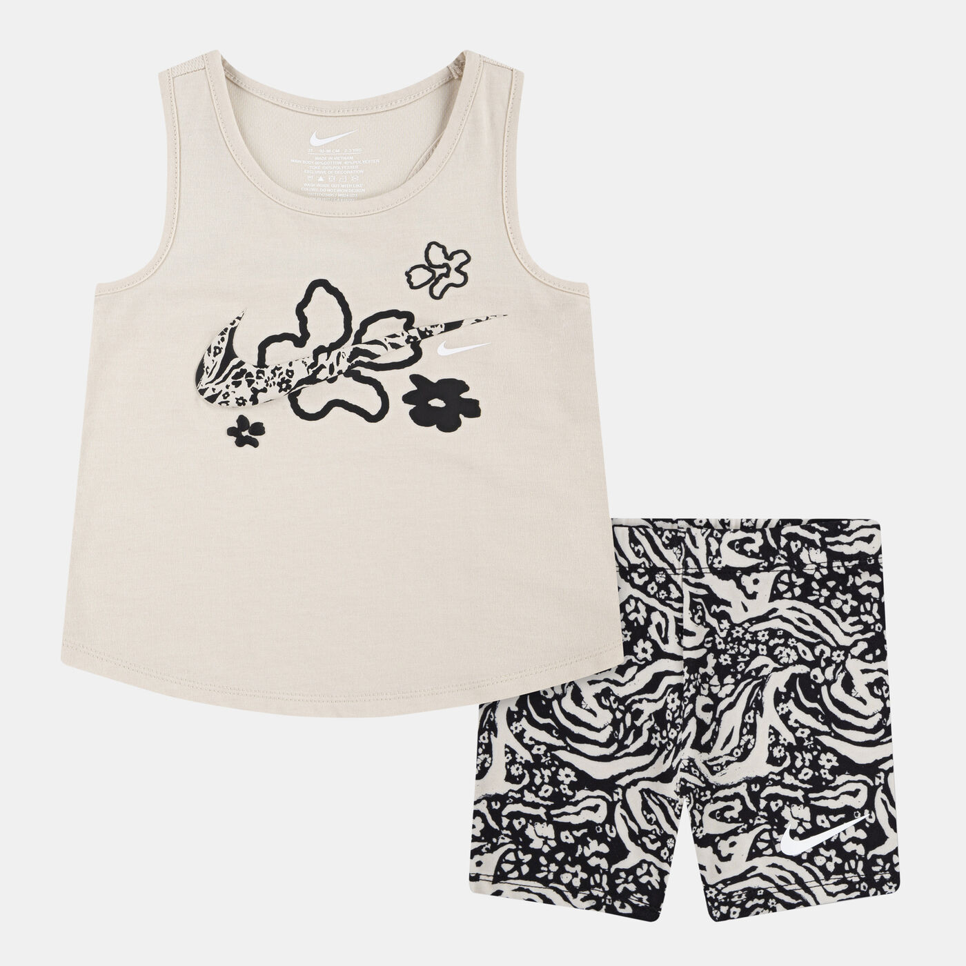 Kids' Wild Flower Tank Top and Bike Shorts Set