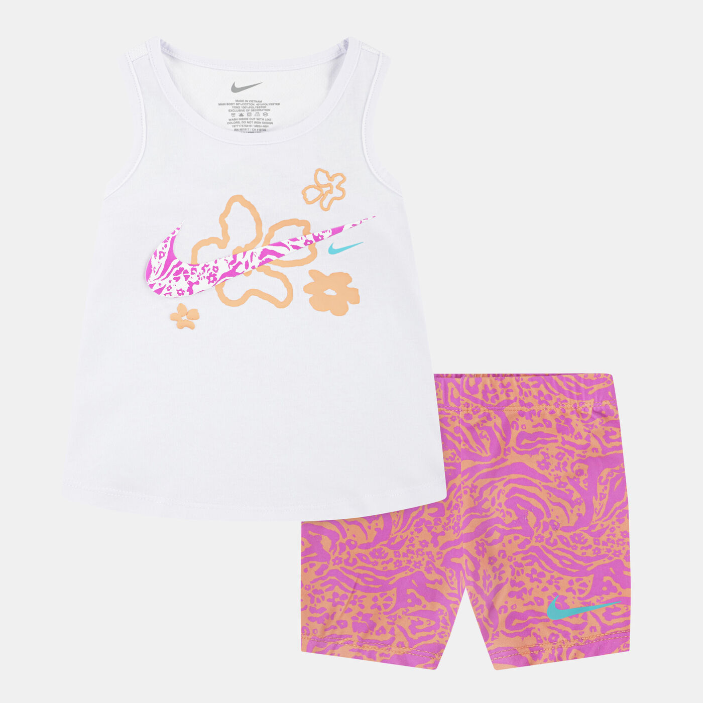 Kids' Wild Flower Tank Top and Bike Shorts Set