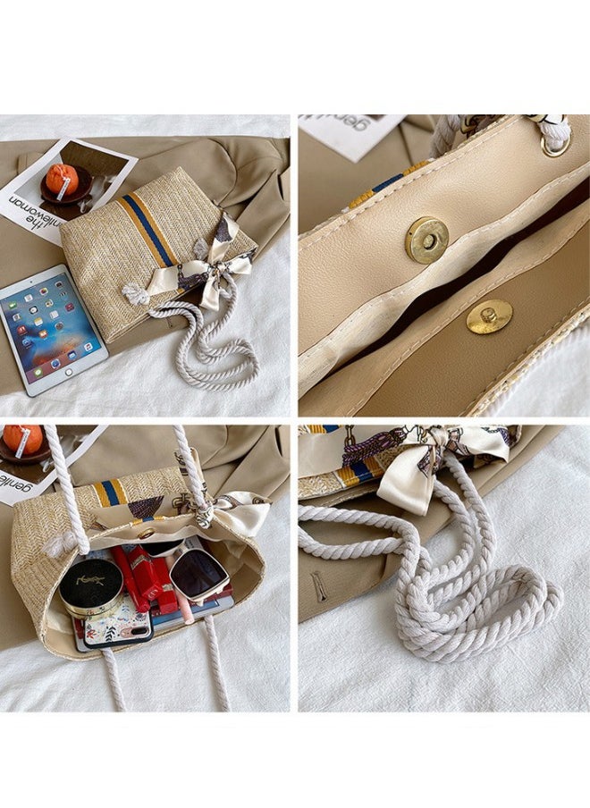 Women Straw Woven Shoulder Bag Summer Beach Travel Crossbody Handbag Classics Satchel Purse Woven Handbags Women Straw Tote Bag with Zip,Summer Beach Bag Side Bag for shopping,work,dating,travel