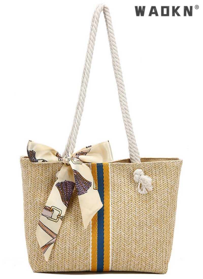 Women Straw Woven Shoulder Bag Summer Beach Travel Crossbody Handbag Classics Satchel Purse Woven Handbags Women Straw Tote Bag with Zip,Summer Beach Bag Side Bag for shopping,work,dating,travel