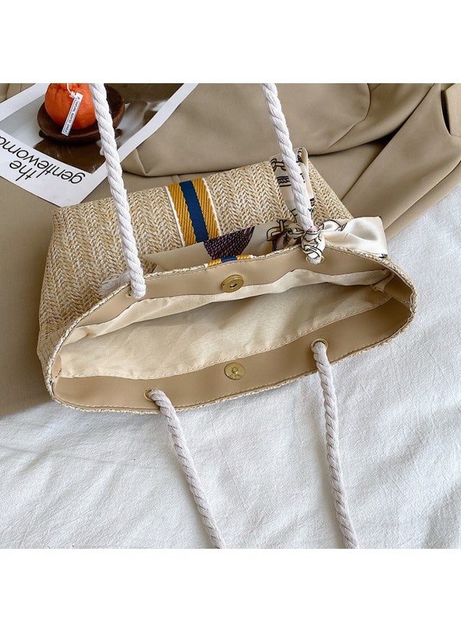 Women Straw Woven Shoulder Bag Summer Beach Travel Crossbody Handbag Classics Satchel Purse Woven Handbags Women Straw Tote Bag with Zip,Summer Beach Bag Side Bag for shopping,work,dating,travel