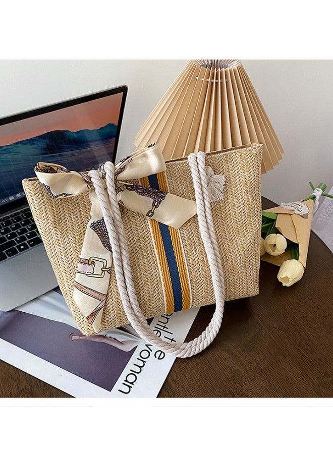 Women Straw Woven Shoulder Bag Summer Beach Travel Crossbody Handbag Classics Satchel Purse Woven Handbags Women Straw Tote Bag with Zip,Summer Beach Bag Side Bag for shopping,work,dating,travel