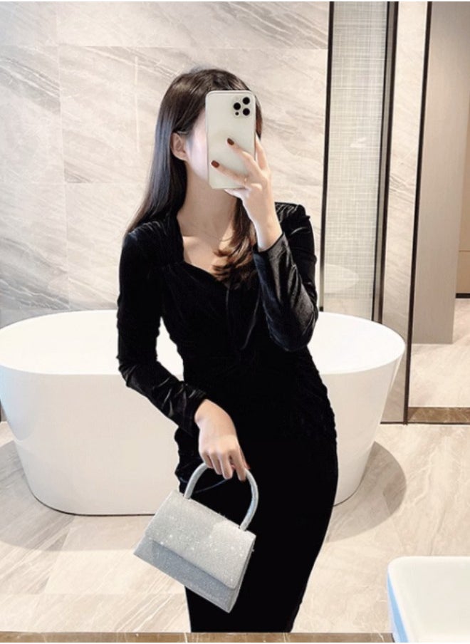 Women's Fashion Rhinestone Clutch Bag, Ladies Wedding Party Sequin Hand Bags Carry Bag, Sparkling Mini Tote Bag Gift Bag,Fashion Tote Bags Purse Bag Set for Ladies Office Travel Daily Bag (Silver)
