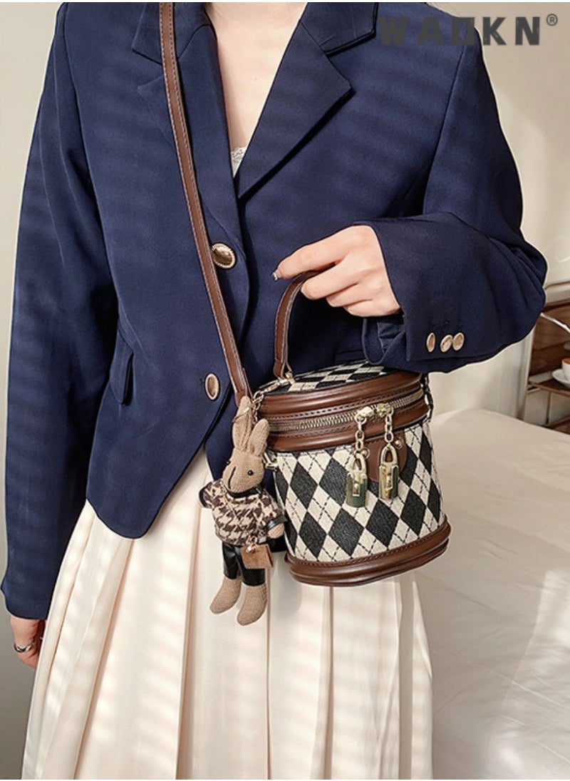 Women's New Fashionable Shoulder Bag, Ladies Diamond Texture Handbag Carrying Bag Tote Bags, Large Capacity Trendy Crossbody Bag, Bucket Bag Side Bag Sling Bag