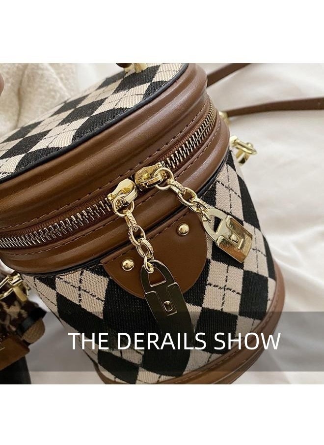 Women's New Fashionable Shoulder Bag, Ladies Diamond Texture Handbag Carrying Bag Tote Bags, Large Capacity Trendy Crossbody Bag, Bucket Bag Side Bag Sling Bag