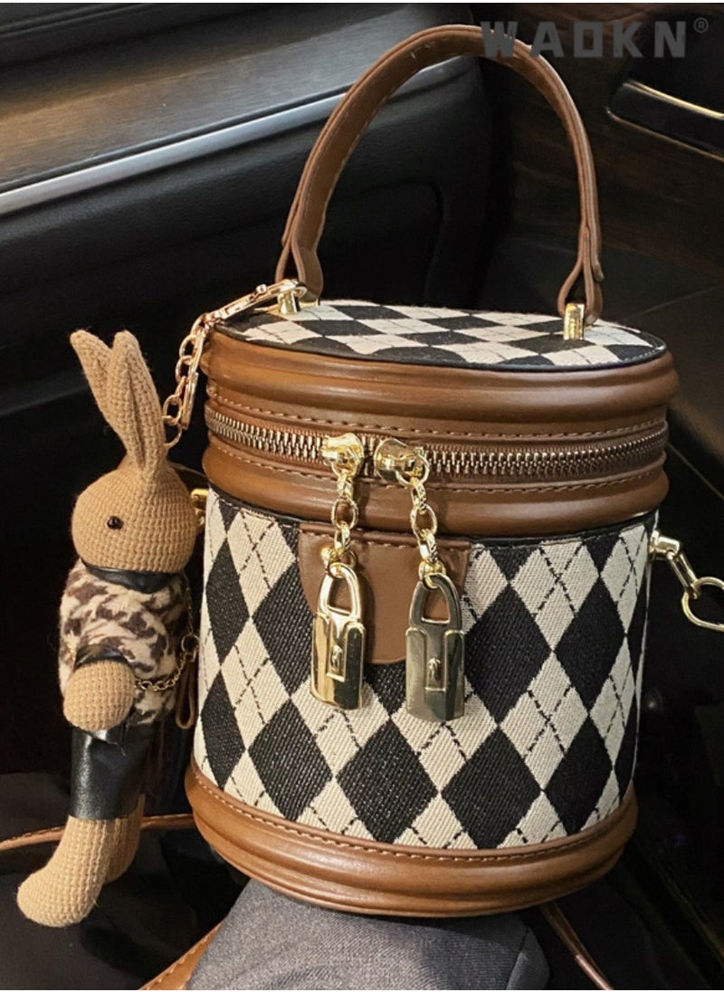 Women's New Fashionable Shoulder Bag, Ladies Diamond Texture Handbag Carrying Bag Tote Bags, Large Capacity Trendy Crossbody Bag, Bucket Bag Side Bag Sling Bag