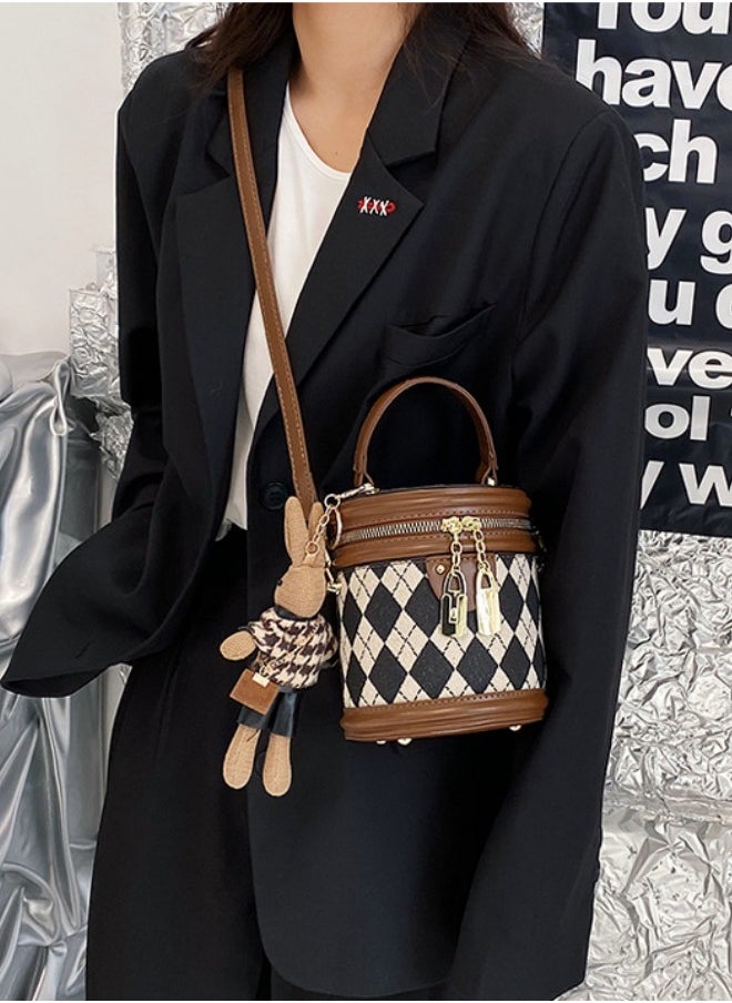 Women's New Fashionable Shoulder Bag, Ladies Diamond Texture Handbag Carrying Bag Tote Bags, Large Capacity Trendy Crossbody Bag, Bucket Bag Side Bag Sling Bag