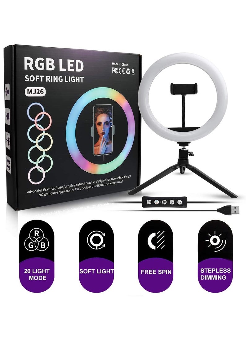 Mj 26 10 inch Multicolour RGB LED Soft Ring Light