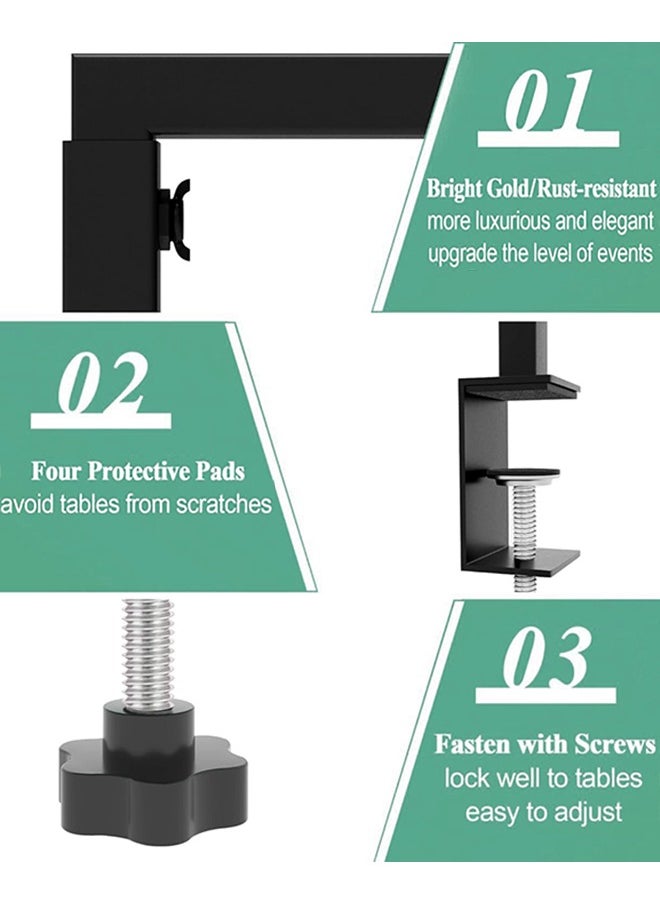 Over The Table Rod Stand with Clamps, Adjustable 71-108CM Tall 73-205CM Length, Black Table Arch Hanging for Wedding Birthday Party Decoration, Wedding Backdrop Stand