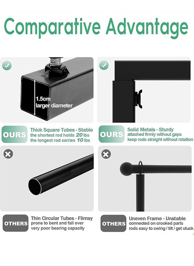 Over The Table Rod Stand with Clamps, Adjustable 71-108CM Tall 73-205CM Length, Black Table Arch Hanging for Wedding Birthday Party Decoration, Wedding Backdrop Stand