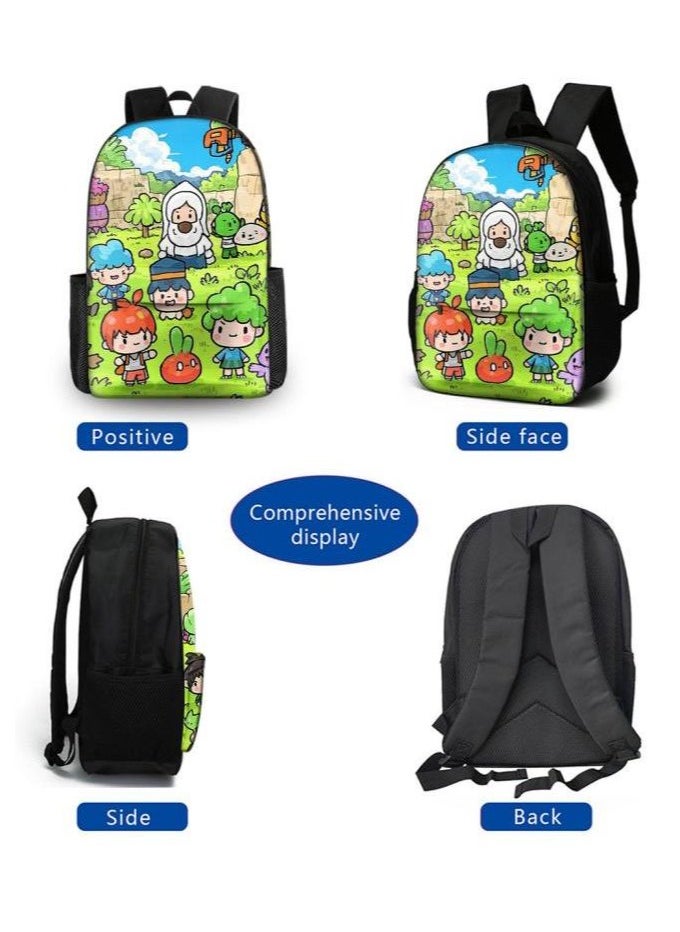 Three-piece set of cartoon characters (schoolbag, for students) - 455