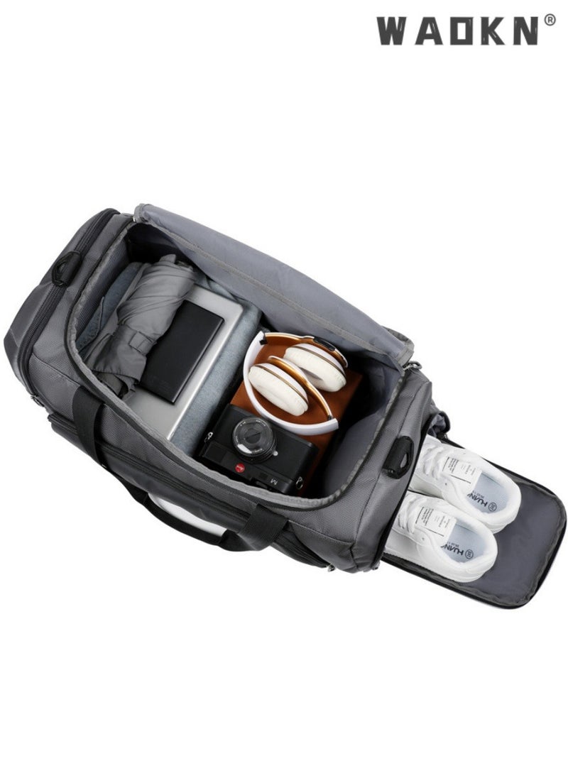 Men's Large-capacity Travel Bag Shoulder Bag Dry and Wet Separation Fitness Bag Independent Shoe Compartment Water-repellent Sports Bag,Fashion Sports Fitness Gym Yoga Luggage Crossbody Handbag