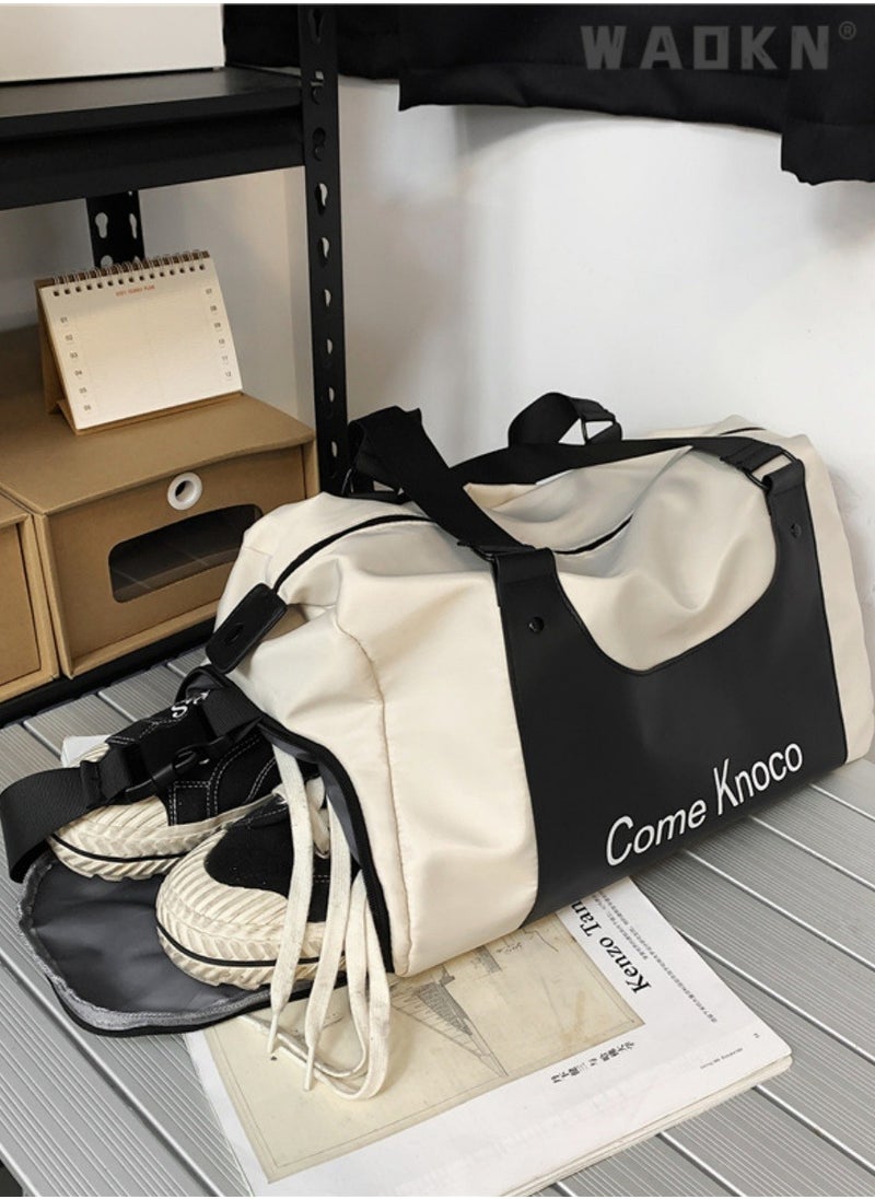 Travel Large Capacity Duffel Tote Bag for Women Men,Foldable Portable Expandable Moving Bag,Fashion Sports Fitness Gym Yoga Luggage Crossbody Handbag,Portable Independent Shoe Compartment Yoga Bag