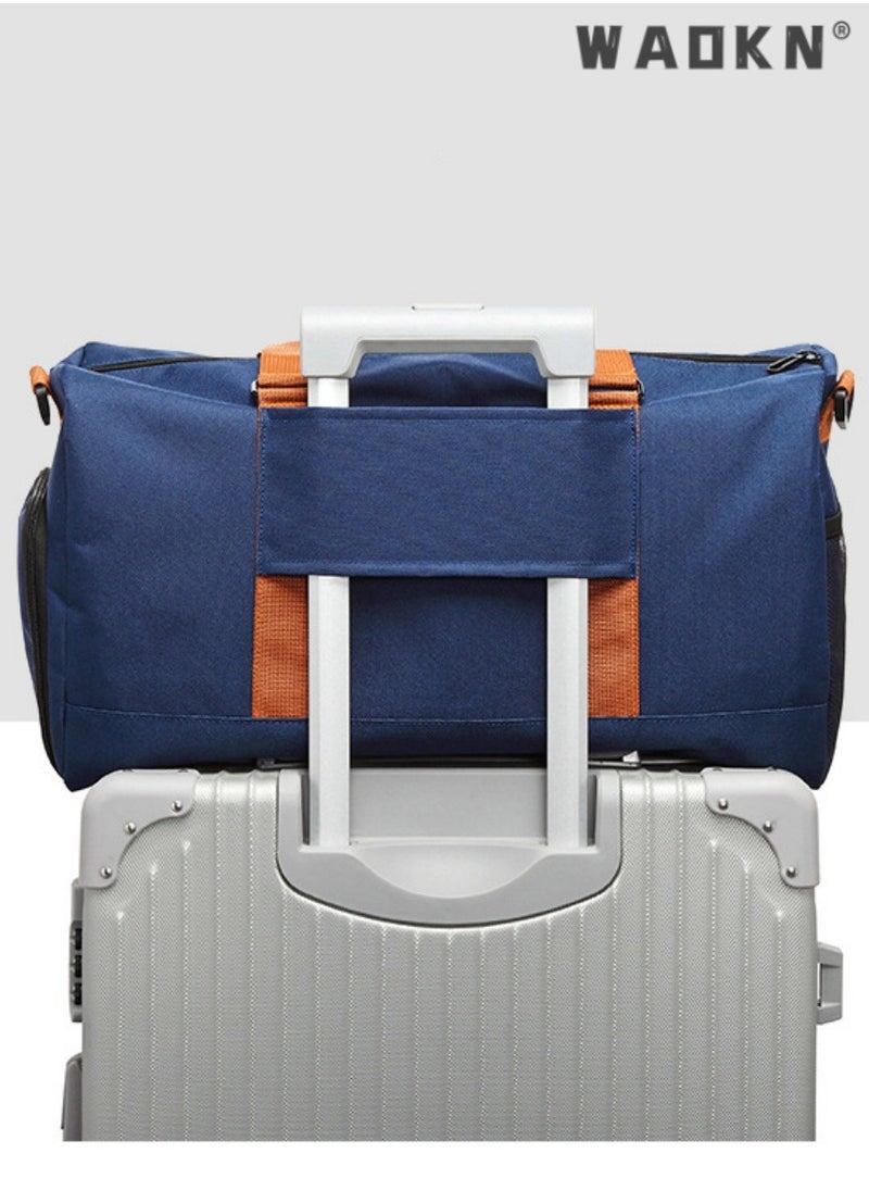 Travel Large Capacity Duffel Tote Bag for Women Men,Foldable Portable Expandable Moving Bag,Fashion Sports Fitness Gym Yoga Luggage Crossbody Handbag,Portable Independent Shoe Compartment Yoga Bag