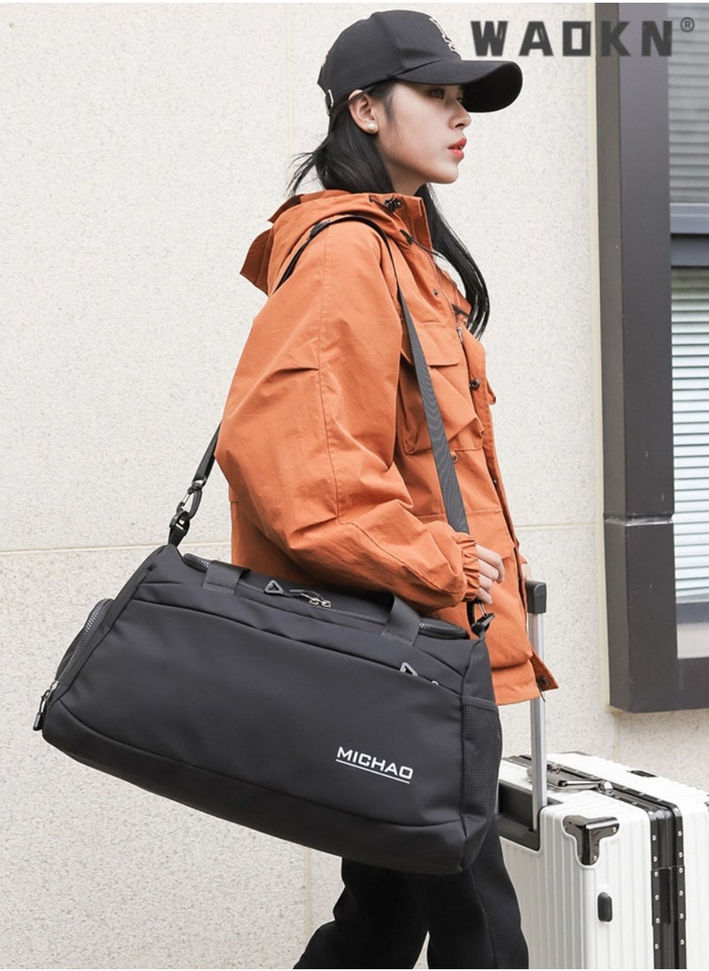 Travel Large Capacity Duffel Tote Bag for Women Men,Foldable Portable Expandable Moving Bag,Fashion Sports Fitness Gym Yoga Luggage Crossbody Handbag,Portable Independent Shoe Compartment Yoga Bag