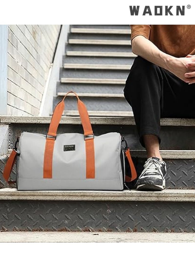 Travel Large Capacity Duffel Tote Bag for Women Men,Foldable Portable Expandable Moving Bag,Fashion Sports Fitness Gym Yoga Luggage Crossbody Handbag,Portable Independent Shoe Compartment Yoga Bag