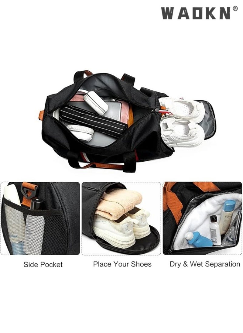 Travel Large Capacity Duffel Tote Bag for Women Men,Foldable Portable Expandable Moving Bag,Fashion Sports Fitness Gym Yoga Luggage Crossbody Handbag,Portable Independent Shoe Compartment Yoga Bag