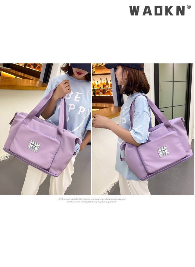 Women's Portable Dry and Wet Separation Gym Sacks, Large-capacity Business Trip Storage Bag Luggage Sports Bag Trolley Bag, Waterproof Leisure Travel Bag Carrying Bag for Ladies（Purple）