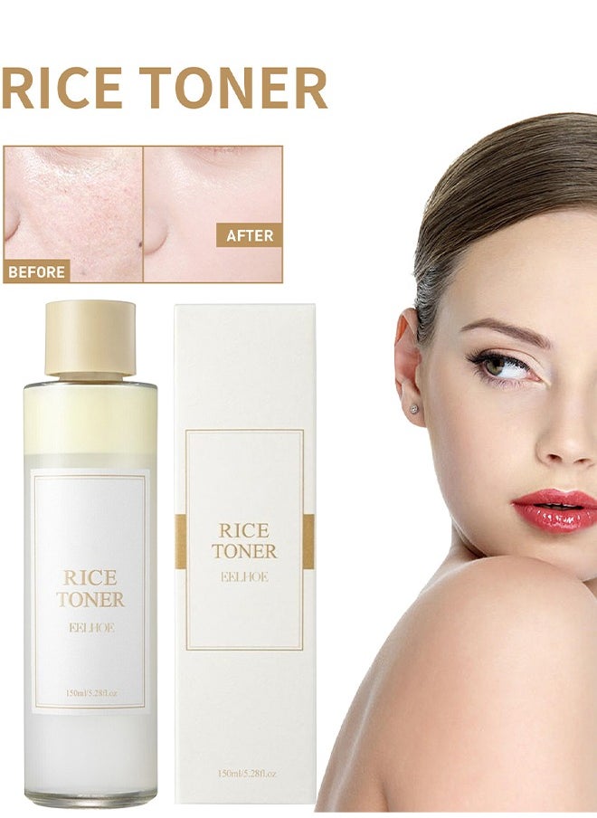 Rice Toner, 77.78% Rice Extract, Effectively Replenish Nutrients Improve Dryness Soften Cuticles Minimize Poreslighten Acne Scars Soothe And Repair Skin 150ML