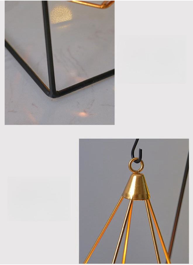 Table Decoration Metal Romantic Home Candlelight Dinner Candle Holder, Geometric Metal Atmosphere Creation Tool, Suitable for Holiday Party Home Decoration