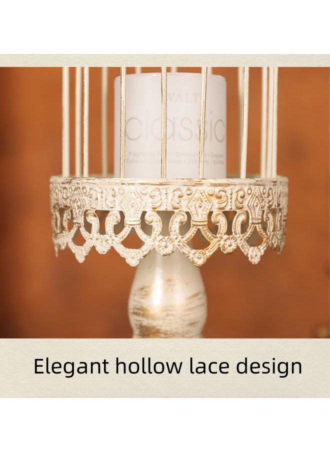 Bird Cage Candle Holders - Decorative Metal Cage Candle Lanterns for Pillar Candles Vintage Birdcage for Wedding Table Centerpiece Shabby Chic Country Home Accessories Fireplace Decor