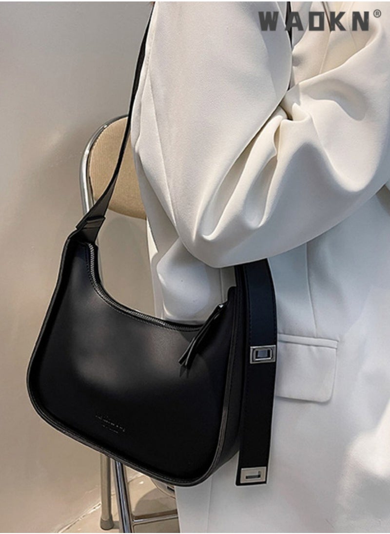 Women's Fashionable and Simple Shoulder Bag,Compact Shoulder Bag for Women Waterproof Multipurpose Underarm bag Hand Bag for Travel Dating Shopping Retro Purse Bag Fashion Satchel Under the Arm