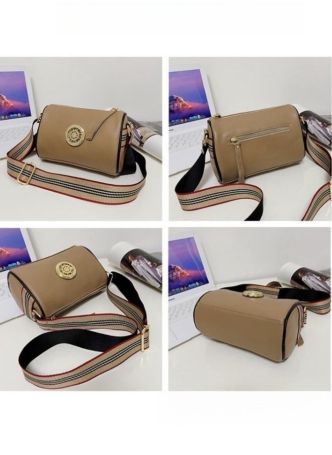 Women's Genuine Leather New Simple and Fashionable Wide Shoulder Strap Single Shoulder Bag ,Ladies Top Layer Cowhide Crossbody Bag Sling Bag Side Bag for shopping,work,dating,travel