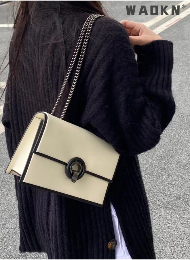 Designer Crossbody bags for Women, Lady Luxury Leather Shoulder Bag, Handbag and Messenger bag,Small Square Bag Large Capacity Chain Messenger Bag,Slim Crossbody bag for Travel,Work,Commuting