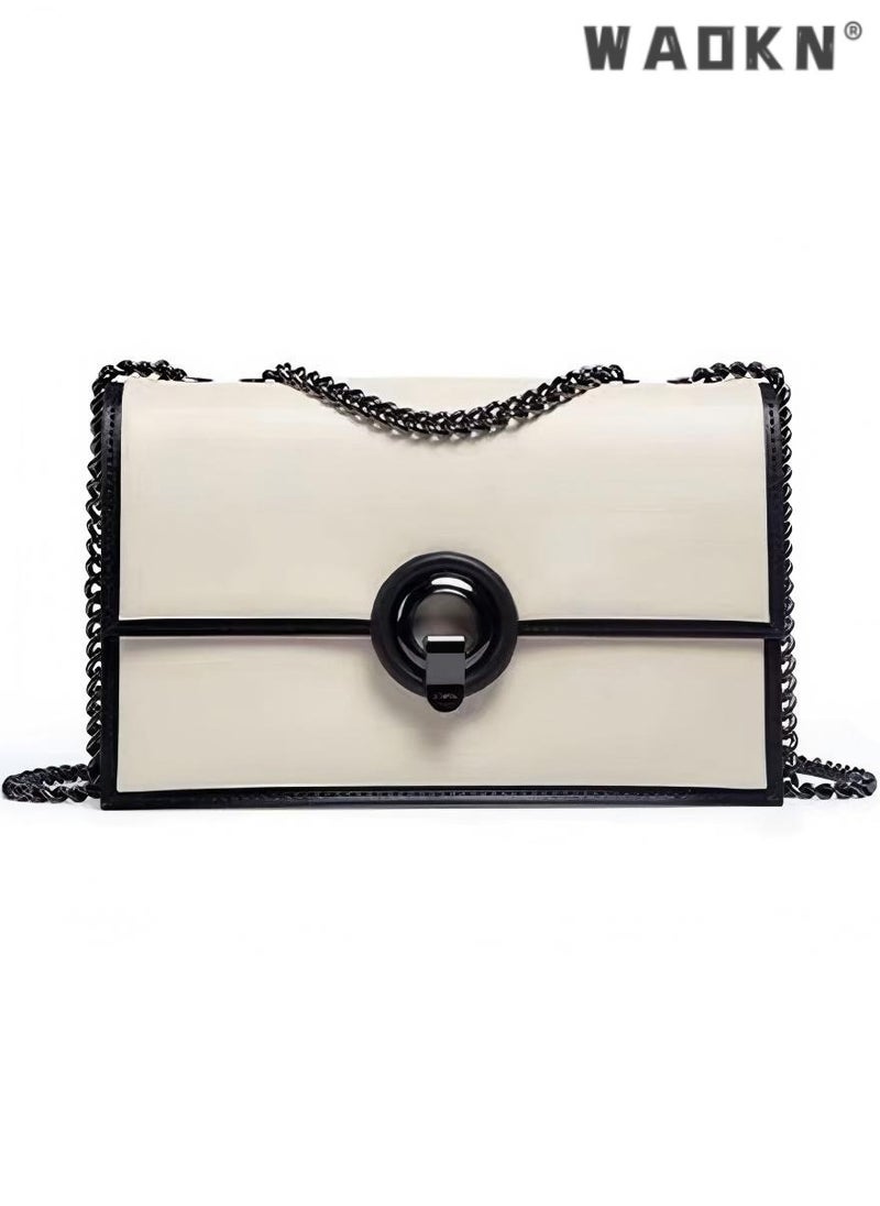 Designer Crossbody bags for Women, Lady Luxury Leather Shoulder Bag, Handbag and Messenger bag,Small Square Bag Large Capacity Chain Messenger Bag,Slim Crossbody bag for Travel,Work,Commuting