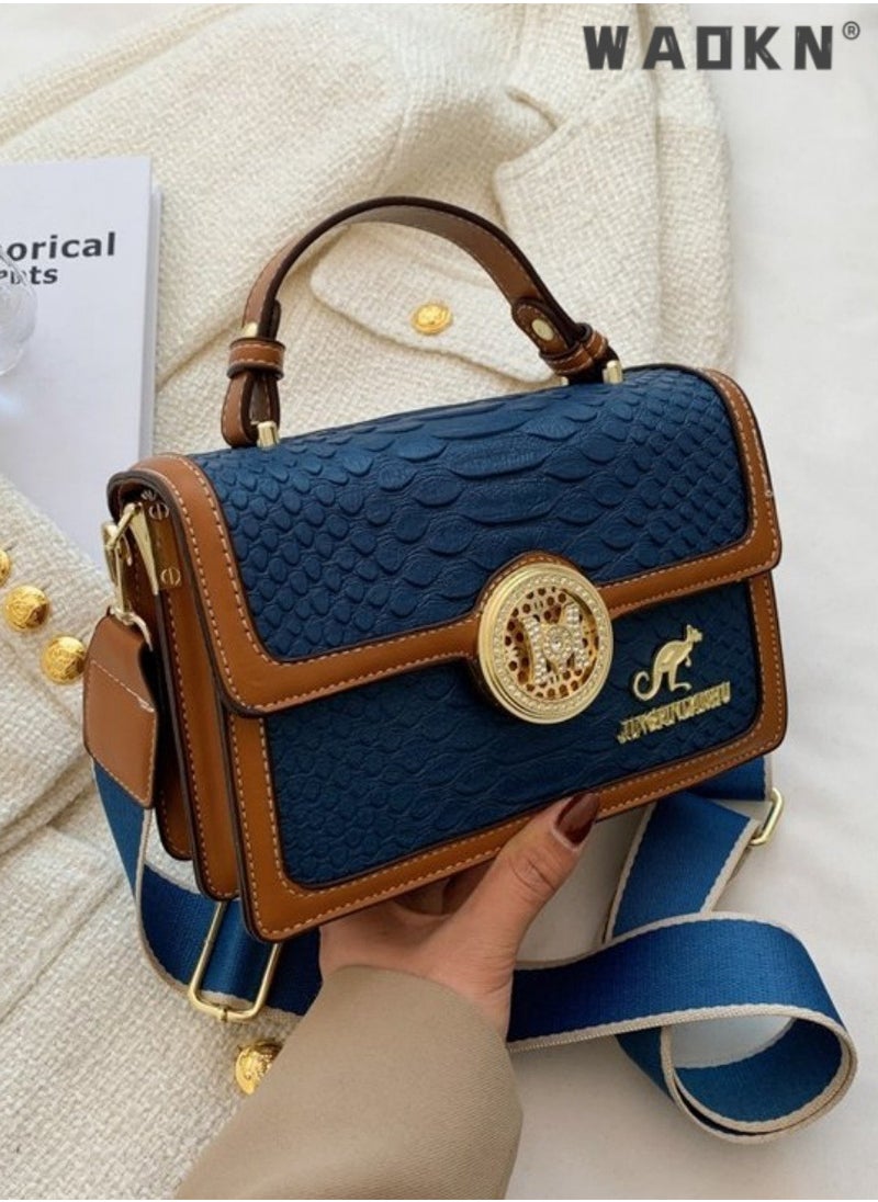 Women's Retro Texture Shoulder Bag, Ladies Simple Top Handle Crossbody Bag Sling Bag Side Bag,Contrasting PU Leather Tote Bag Handbag Clutch Bag Satchel Crossbody Bag for Women/Mother/Girl Friend Gift