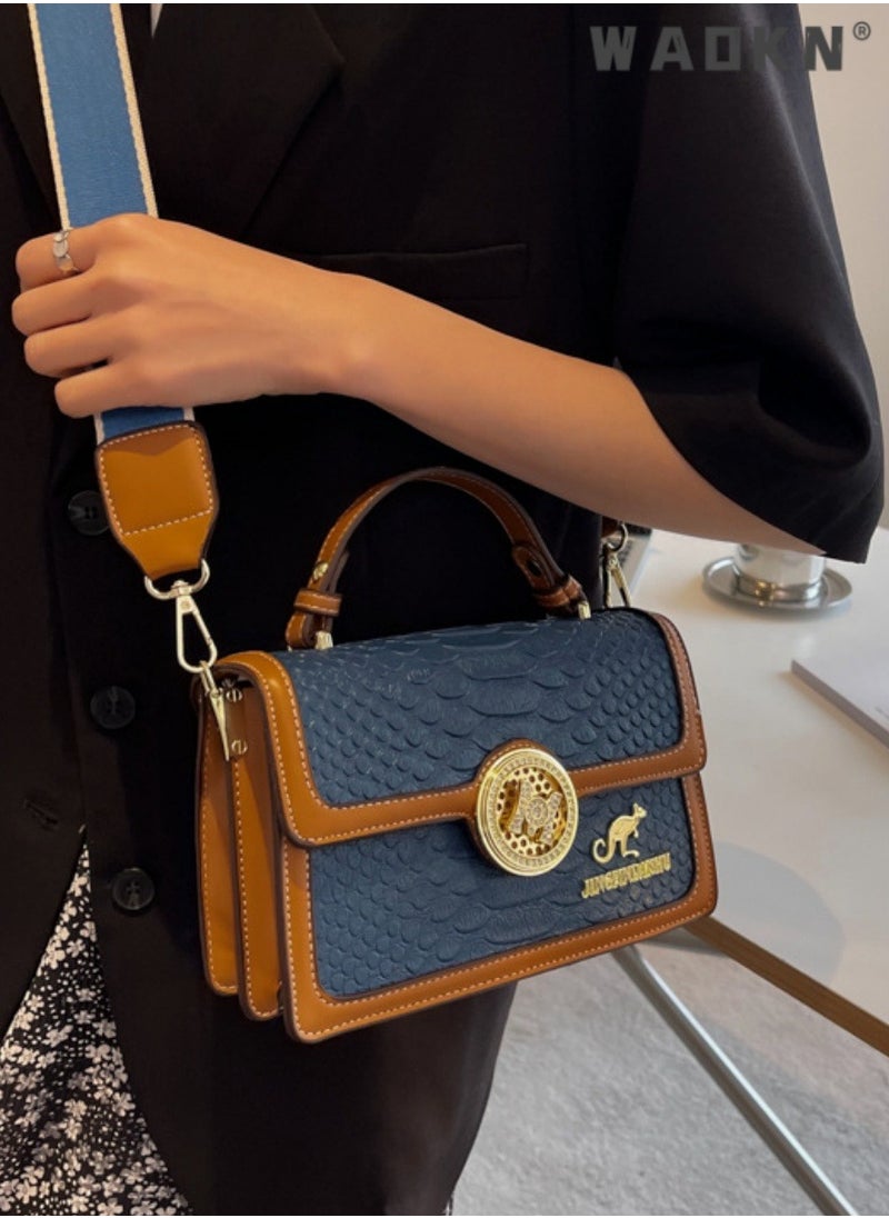 Women's Retro Texture Shoulder Bag, Ladies Simple Top Handle Crossbody Bag Sling Bag Side Bag,Contrasting PU Leather Tote Bag Handbag Clutch Bag Satchel Crossbody Bag for Women/Mother/Girl Friend Gift