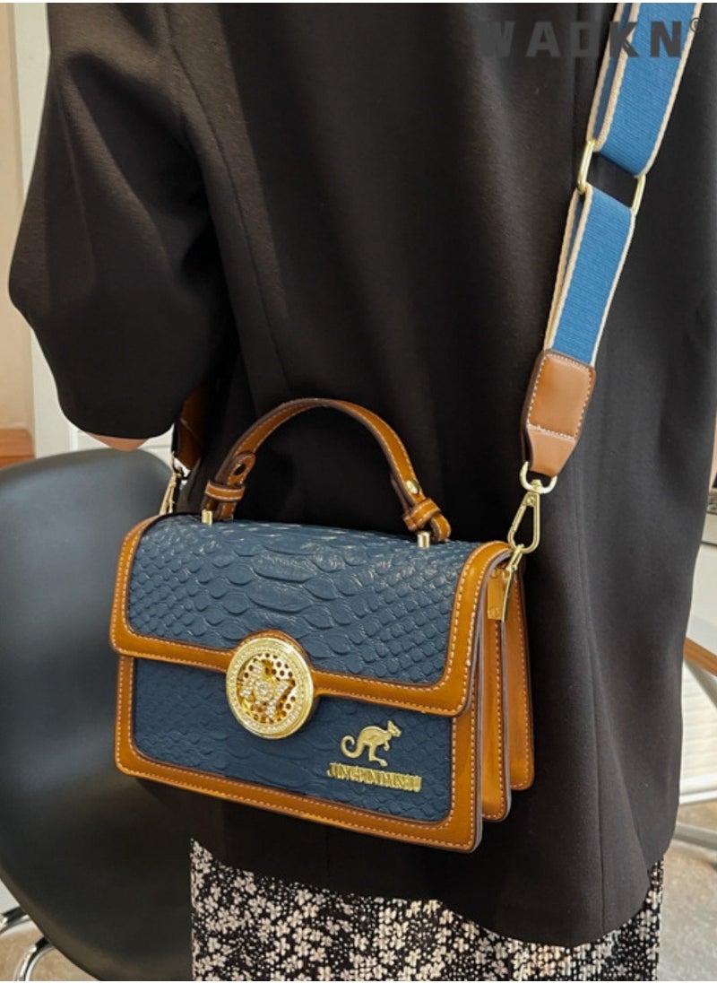 Women's Retro Texture Shoulder Bag, Ladies Simple Top Handle Crossbody Bag Sling Bag Side Bag,Contrasting PU Leather Tote Bag Handbag Clutch Bag Satchel Crossbody Bag for Women/Mother/Girl Friend Gift