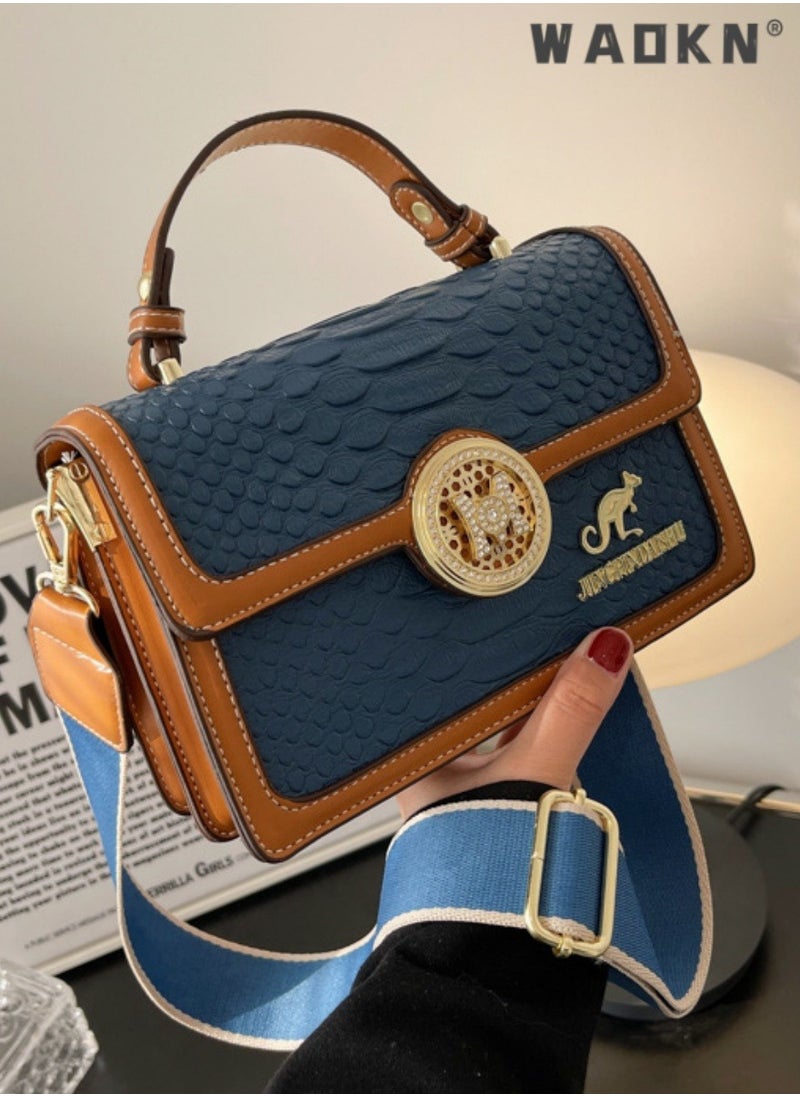 Women's Retro Texture Shoulder Bag, Ladies Simple Top Handle Crossbody Bag Sling Bag Side Bag,Contrasting PU Leather Tote Bag Handbag Clutch Bag Satchel Crossbody Bag for Women/Mother/Girl Friend Gift