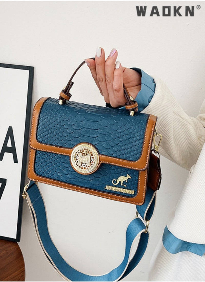 Women's Retro Texture Shoulder Bag, Ladies Simple Top Handle Crossbody Bag Sling Bag Side Bag,Contrasting PU Leather Tote Bag Handbag Clutch Bag Satchel Crossbody Bag for Women/Mother/Girl Friend Gift